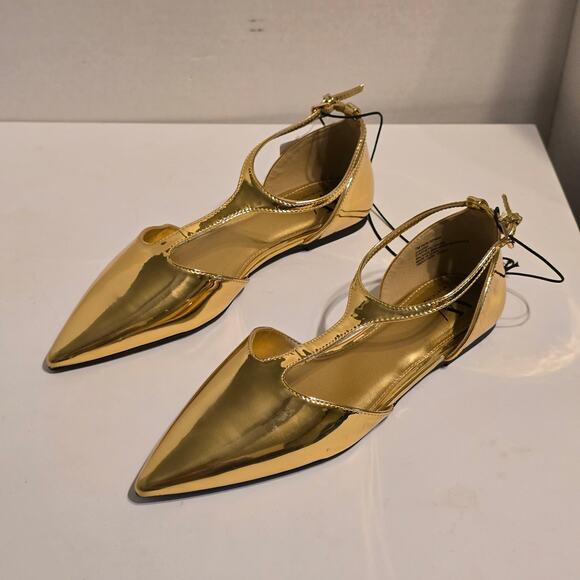 Worthington Kendie Gold Pointed Toe Flats Size 7 NWT - Picture 3 of 6